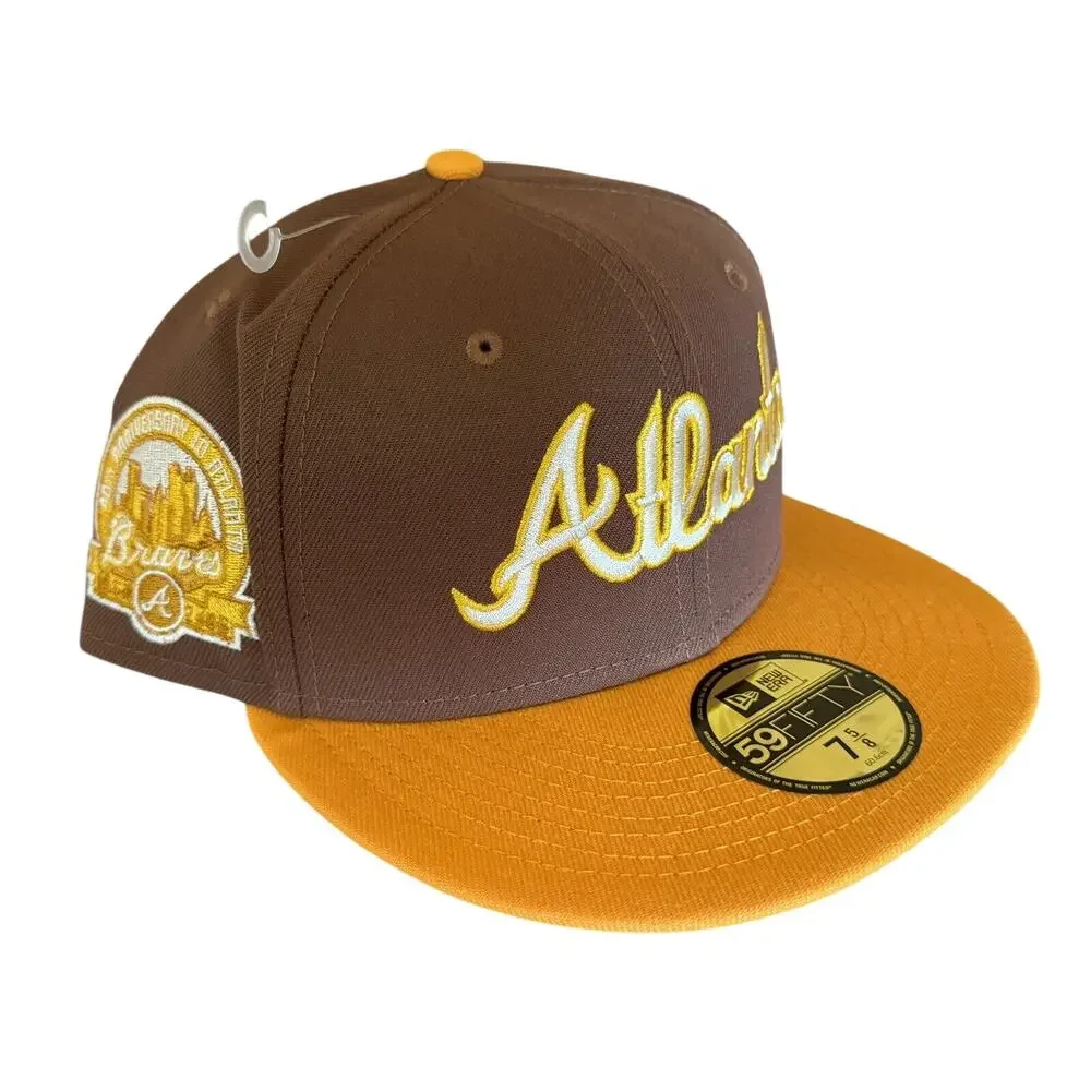 New Era Brown Atlanta Braves Tiramisu 59FIFTY Fitted Hat 7 5/8 NWT